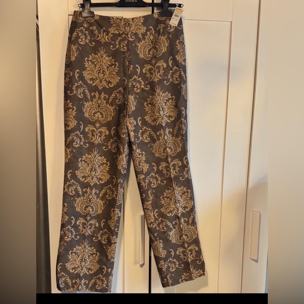 Talbots Silk Wool Brocade Damask Pants